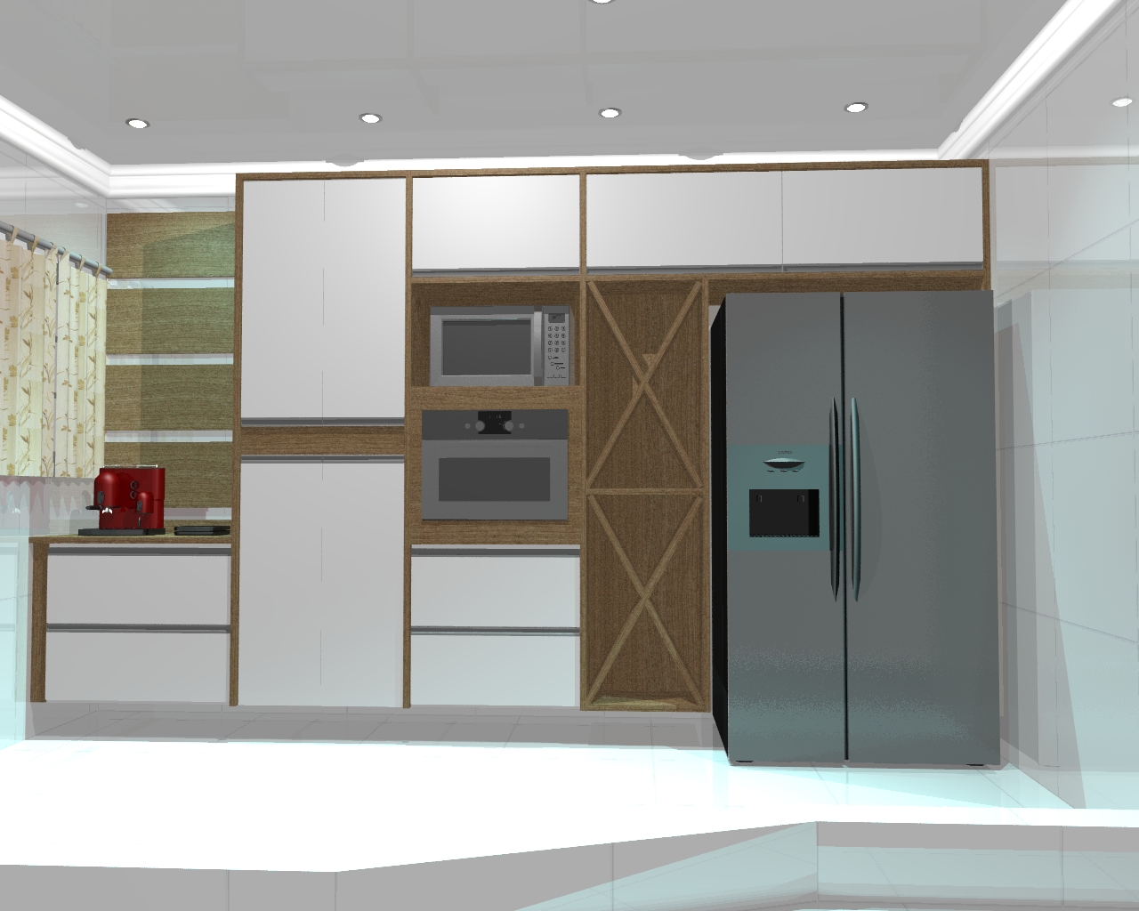 #5C4833 Visão moderna com torre Cook Top e gavetões. 1280x1024 px Projetos Cozinha Italinea #35 imagens