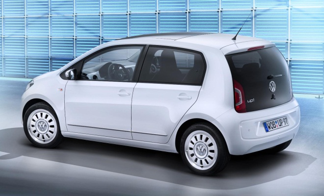 VW Up 5-door from the side-rear