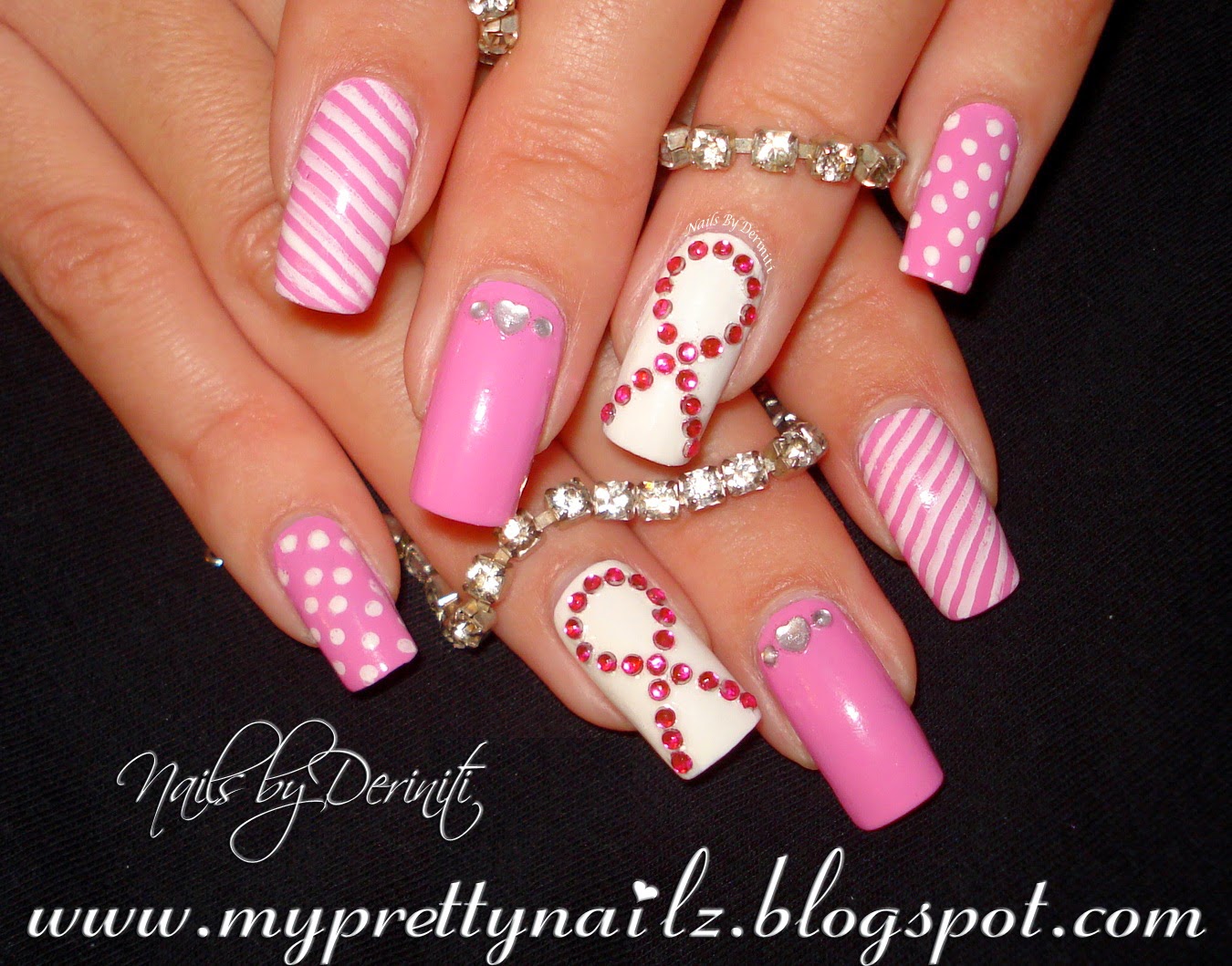 Pink N White Nail Designs ... Pink Black Nails on Pinterest Square Nails Emo Nail Art - pink n white nail designs ... - Pink N White Nail Designs
