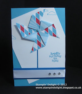 Stampin Up Pinwheel Card Big Top Birthday Designer Paper 