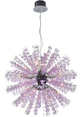 Elk 30022/15 Andromeda 15 Light Pendant In Chrome With Purple Crystal