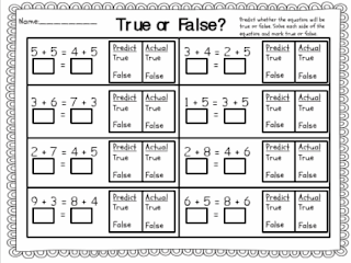 Sample's Superstars: true or false equations freebie!