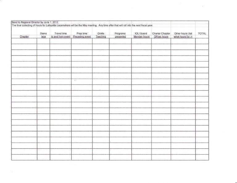 lafayette lacemakers volunteer hours volunteer hours template