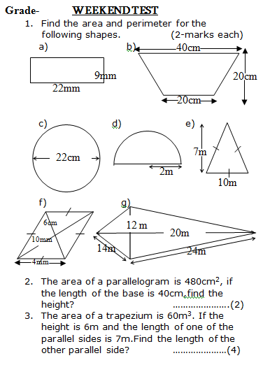 IGCSE MATHEMATICS Resources: area of plane figures