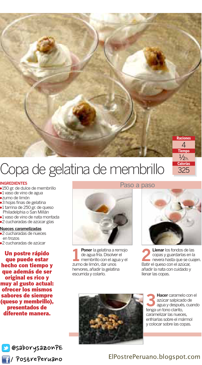 COPA DE GELATINA DE MEMBRILLO - RECETA SENCILLA - RECIPES - Reposteria