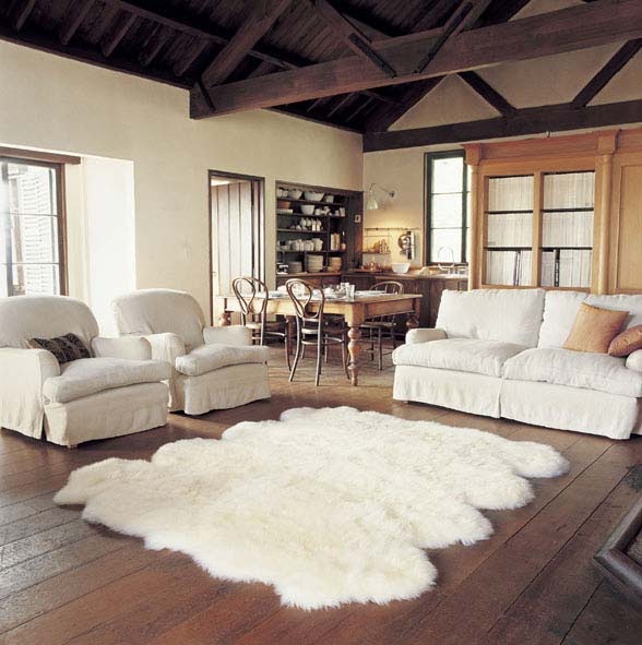 Interior Design and Decorating Sheepskin rugs to complement home interiors
