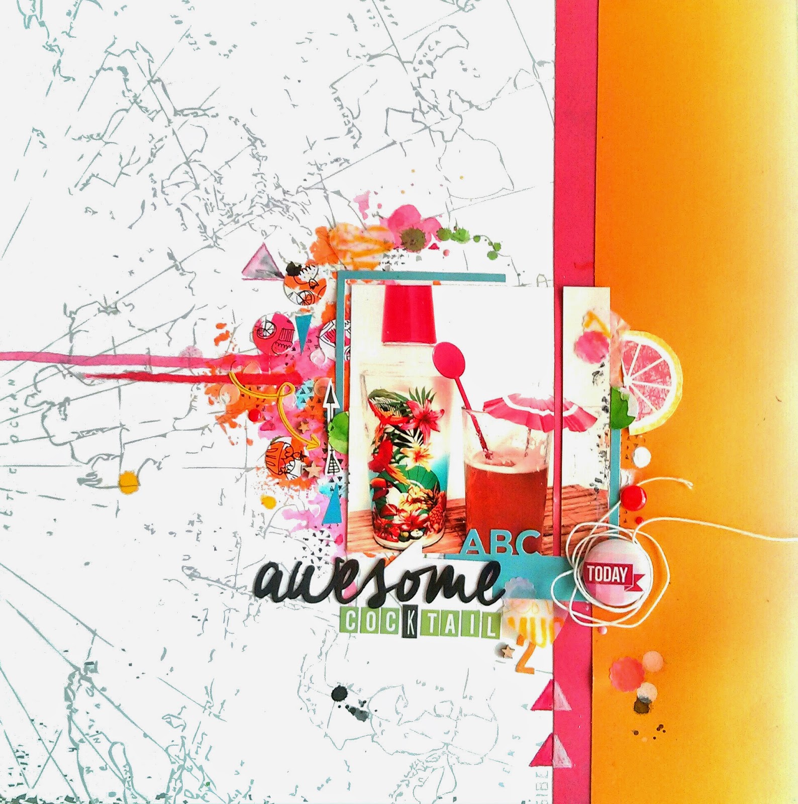 Layout Scrapbooking Tintas