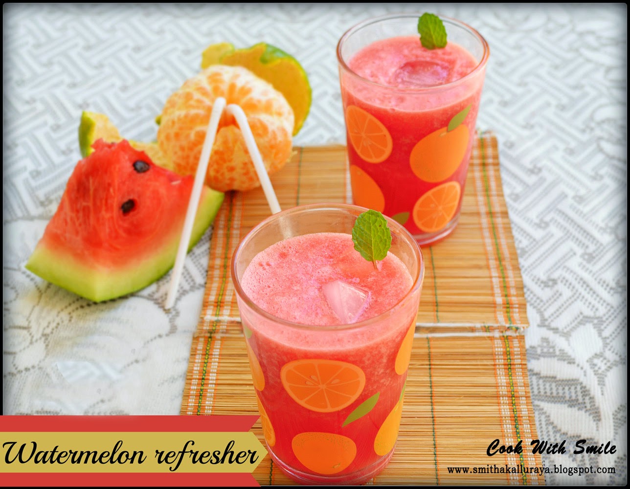 WATERMELON REFRESHER / WATERMELON AND ORANGE JUICE SUMMER COOLER