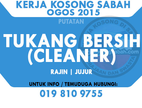 Kerja Kosong Tukang Bersih Cleaner Putatan Ogos 2015 Jawatan Kosong Terkini Negeri Sabah