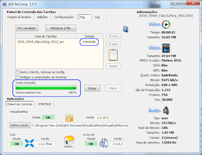 AVI Recomp - Linha de comando 2 - conclusão AVI Recomp - Linha de comando 2 - conclusão