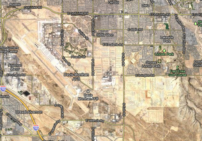 Davis Monthan Afb Building Map Odd Locations On Google Maps: Airplane Graveyards - Davis - Monthan Afb,  Tucson Az
