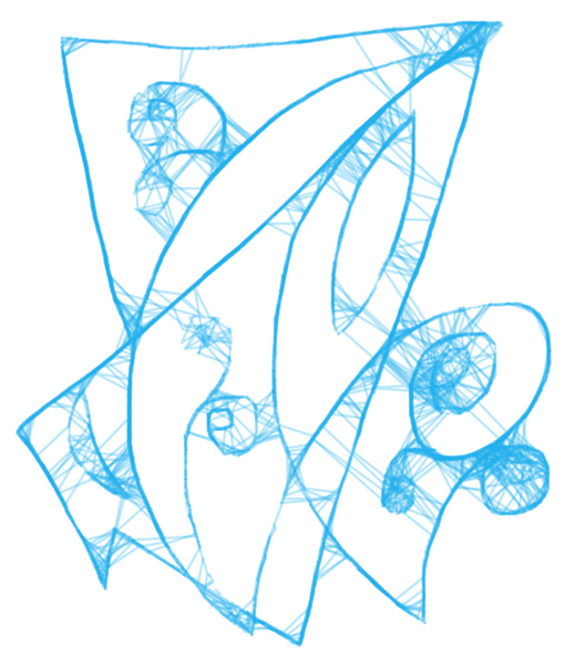 Scribble Drawing Process : Butterfly mind just doodling digitally again