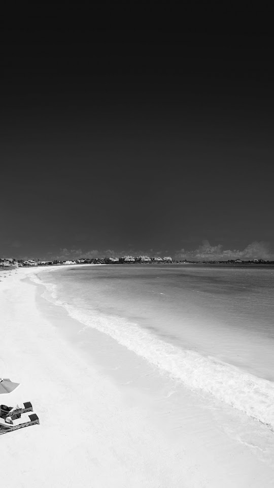 Black And White Infrared Beach Gloomy  Android Best Wallpaper