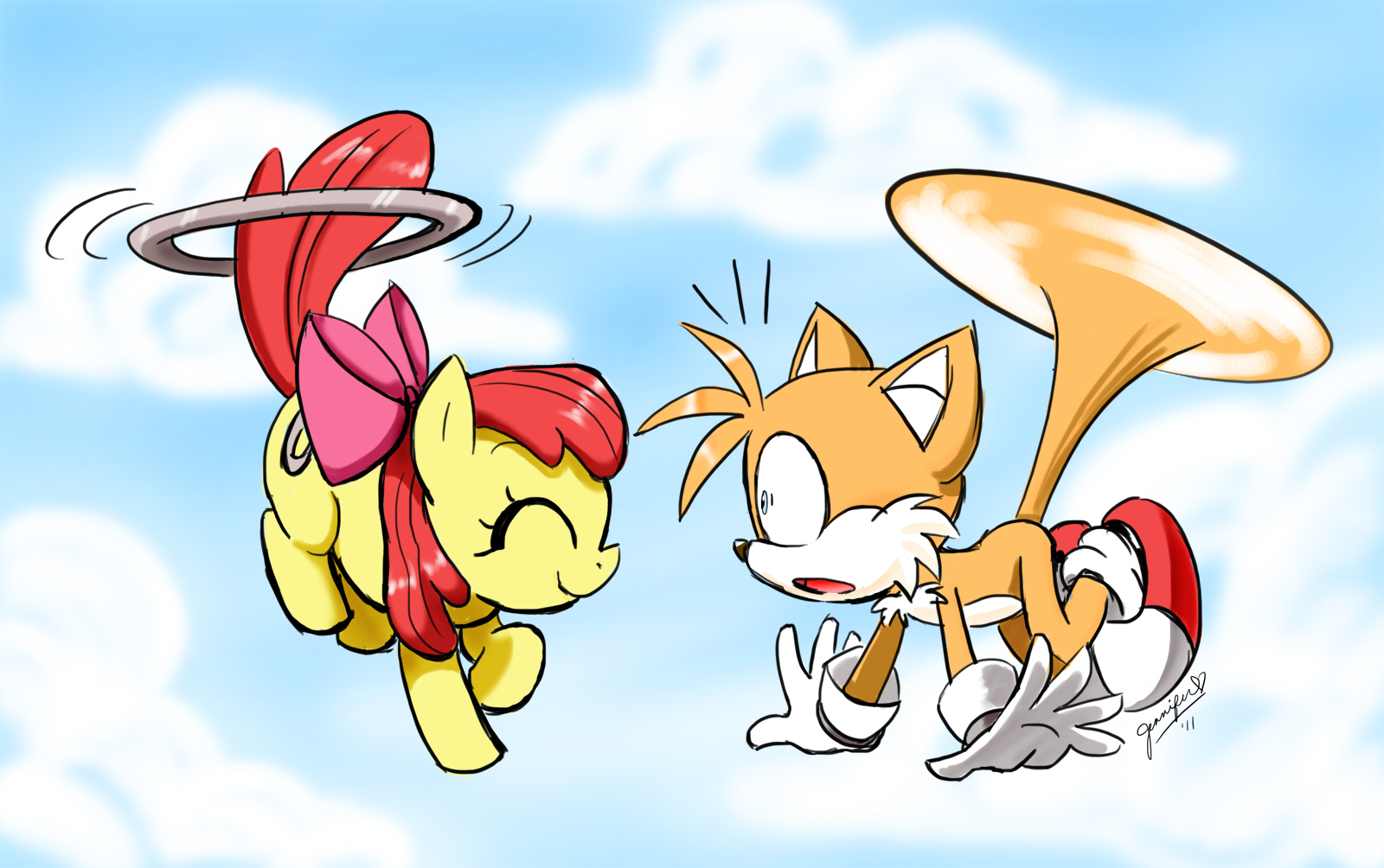 My Little Pony: Friendship is Magic 84451+-+Miles_Prower+apple_bloom+artist+chibi-jen+crossover+sonic+tails