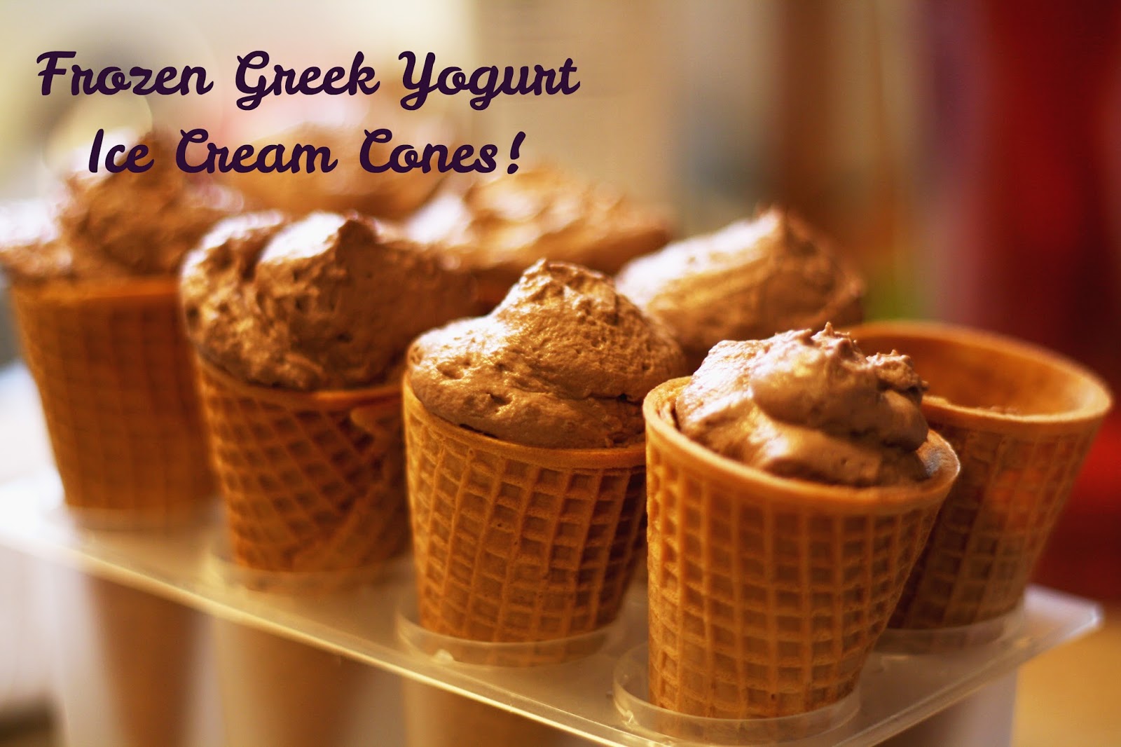 Because I can. Frozen Greek Yogurt Ice Cream Cones