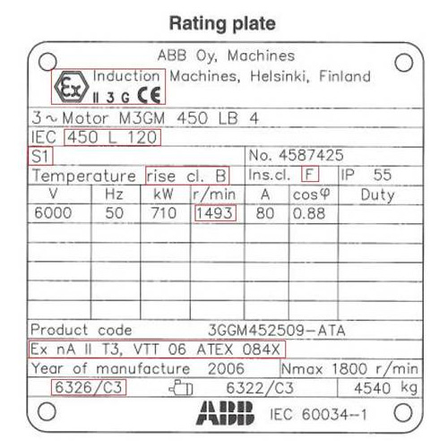 MOTOR RATING PLATES GUIDE TO ELECTRICAL ENGINEERING