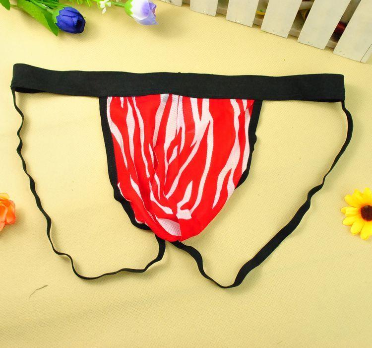 FASHION CARE 2U UM313 Sexy Red Zebra Straps GString Men's Underwear