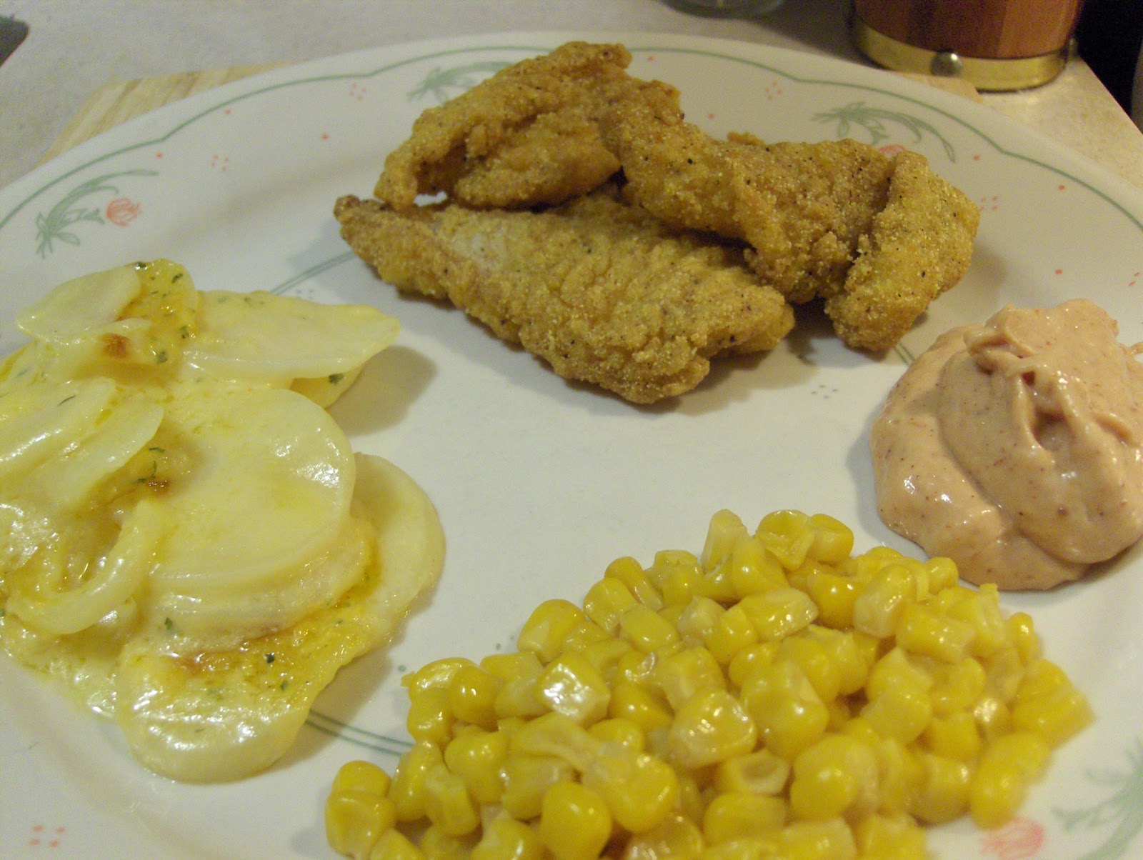 Diab2Cook Baked Catfish Tenders & Remoulade Dipping Sauce w/ Scalloped