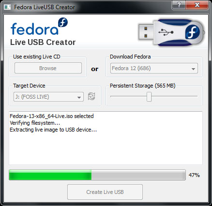 Fedora LiveUSB Creator Fedora LiveUSB Creator