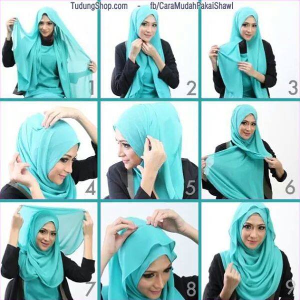 how to wear tudung shawl