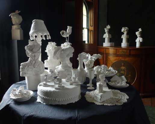 Exhibition of plaster busts at Pitzhanger Manor, London
