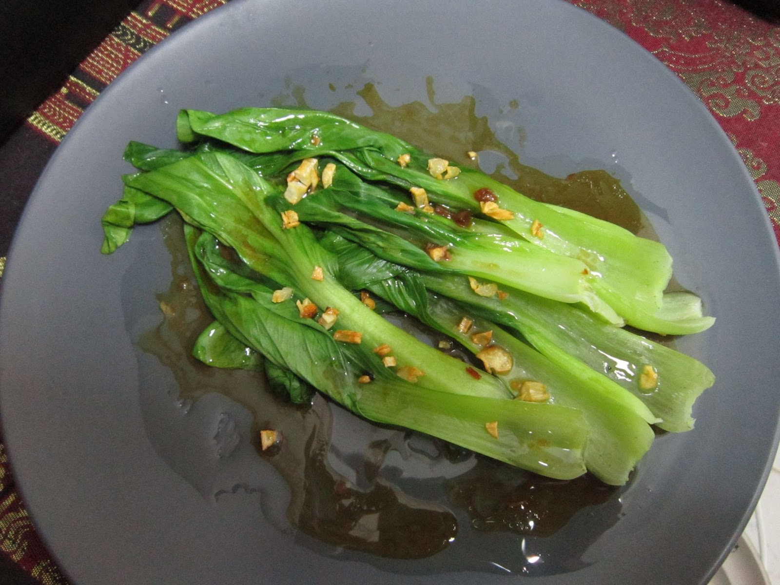 Redeeming Recipes Vegetables in oyster sauce and garlic oil