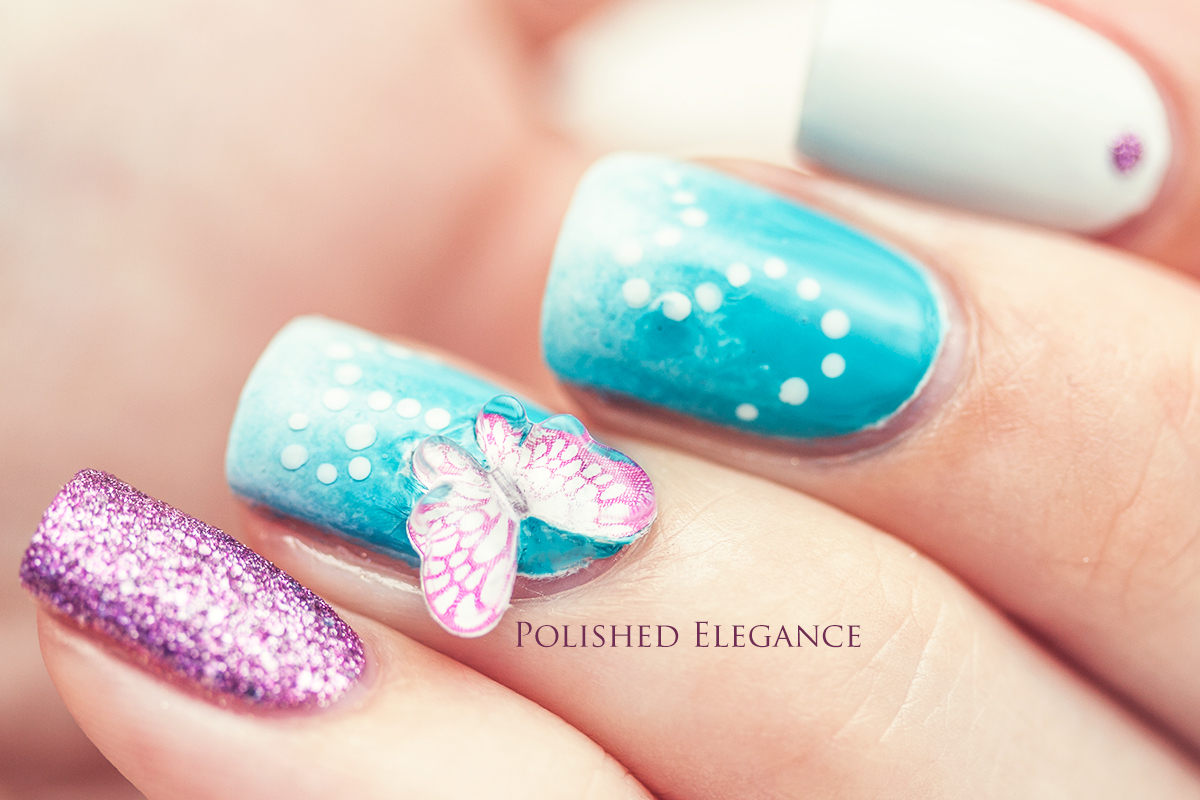 Polished Elegance Yes, that is actually a butterfly on my nail!