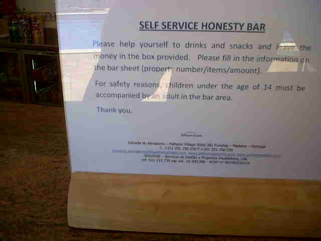 honesty bar