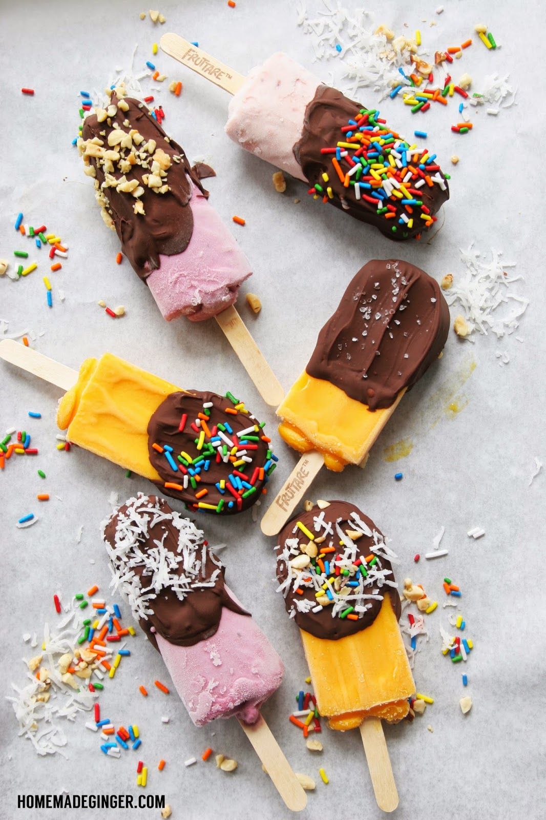 Chocolate Covered Frozen Fruit Bars Homemade Ginger
