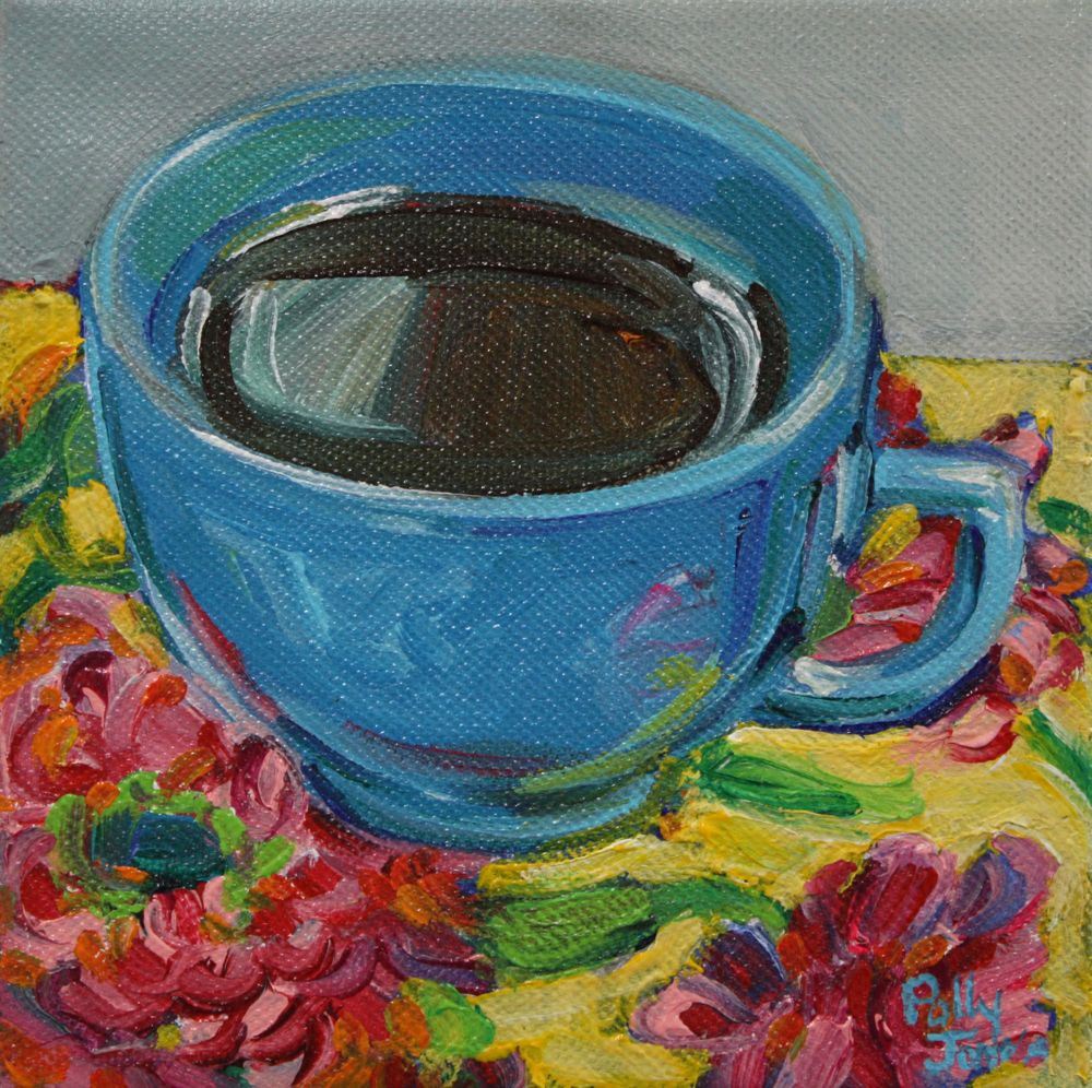 Small Wonders Daily Paintings by Polly Jones Cup Of Coffee original