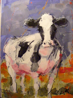 paint with acrylics, cow art painting 'Friese Holsteiner'
