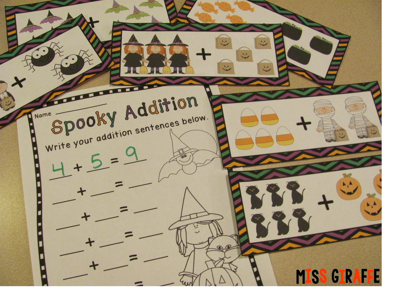 Miss Giraffe's Class Halloween Math Ideas