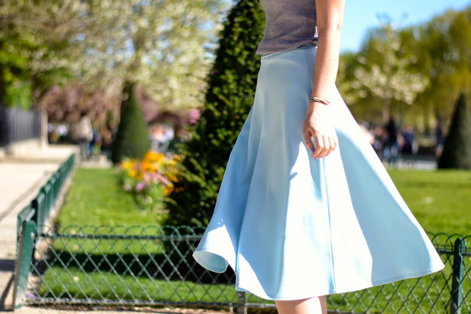 Blue midi skirt