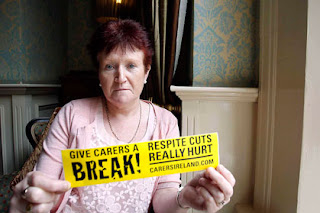 Caroline Dunphy, who cares for her 21-year-old daughter, joined a group in July protesting against possible budget cuts against carers this year. Caroline Dunphy, who cares for her 21-year-old daughter, joined a group in July protesting against possible budget cuts against carers this year.