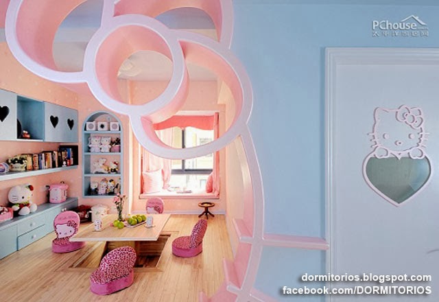 fotos de dormitorios decorados con hello kitty