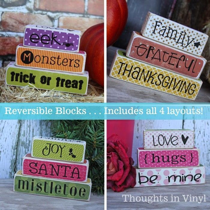 Halloween Double-Duty: Reversible blocks for 4 holidays!