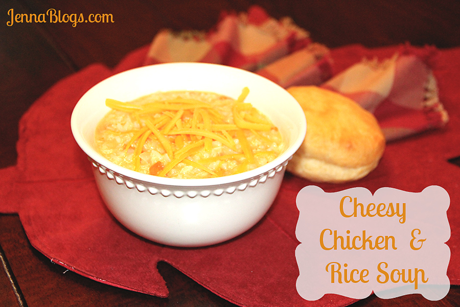 Jenna Blogs Cheesy Chicken & Rice Soup