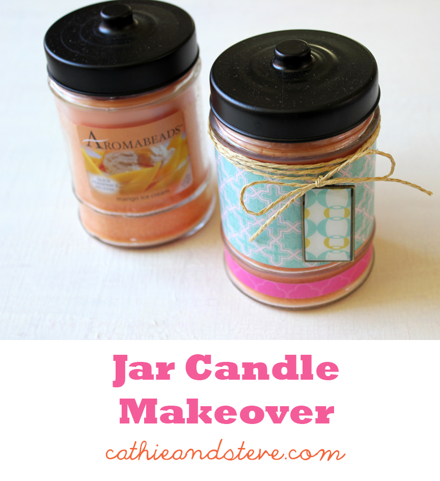 Cathie Filian Makeover a Jar Candle with Mod Podge and Scrapbook Paper