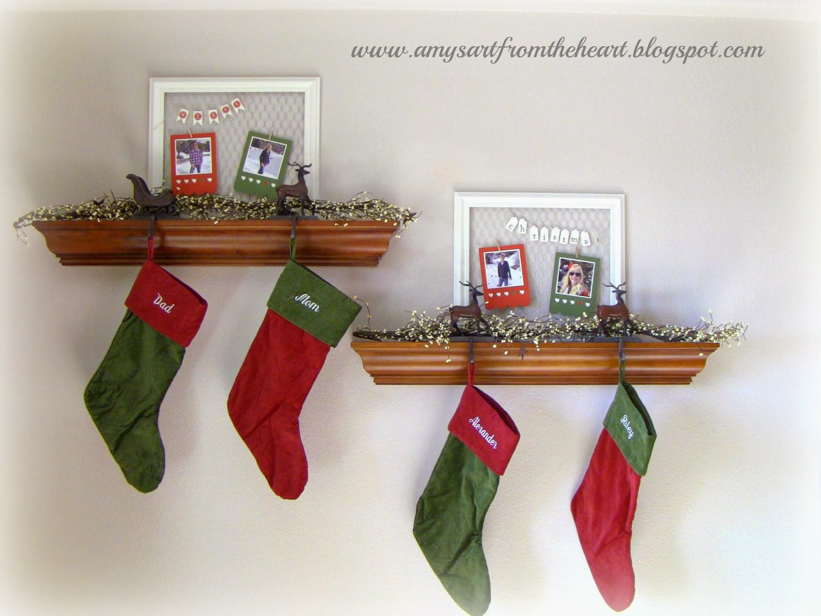 Christmas wreath with led string light garland merry christmas front door wreath artificial Amy's Art from the Heart: Holiday Frames