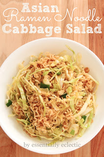 Asian Ramen Noodle Cabbage Salad by Essentially Eclectic Asian Ramen Noodle Cabbage Salad