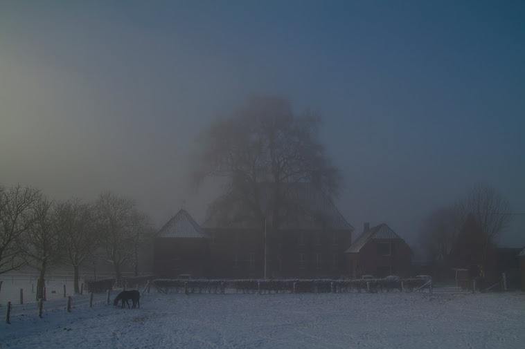 Huis Aerdt in de mist
