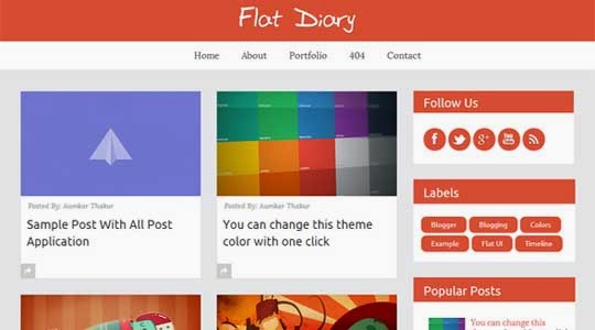 Flat Diary Free Premium Blogger Template Blogger Template