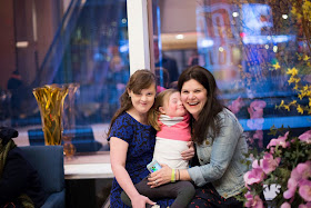 Jamie Brewer with Katie Driscoll and her daughter Gracie.