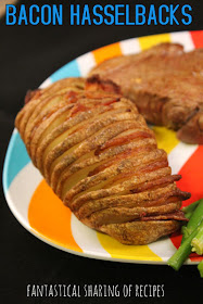 Bacon Hasselbacks - delicious baked potatoes with bacon in every bite! www.fantasticalsharing.com