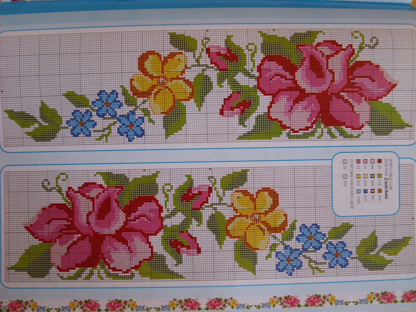 Flores Em Ponto Cruz Universo da Moda & Cia.: Flores em ponto cruz