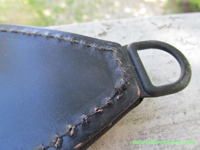 Ka-Bar Kukri Machete - Closeup Of Awful Stitching Ka-Bar Kukri Machete - Closeup Of Awful Stitching