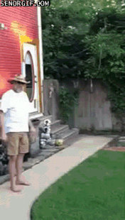 idiot in australian hat does bad cartwheel funny fail man cartwheels into fence