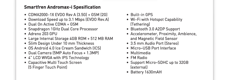 Spesifikasi SmartFren Andromax i
