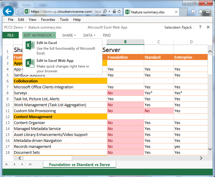 sharepoint 2013 office web apps edit in browser