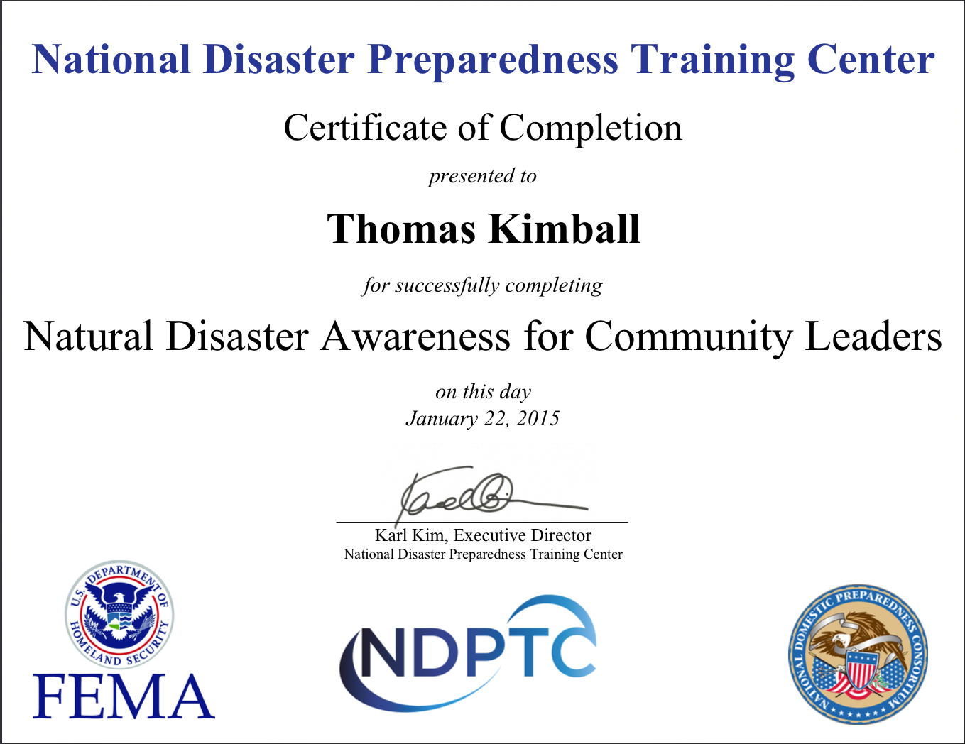 AWR-310 Natural Disaster Awareness for Community Leaders